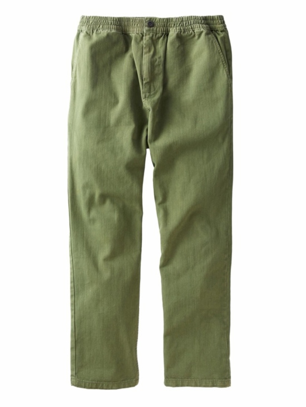 Outerknown Beach Jeans Organic Cotton Elastic Waist Trousers Olive Green Medium